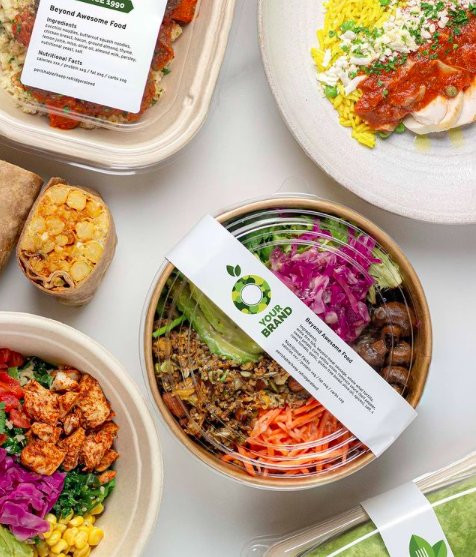 Branded healthy meals for office vending machine. 
